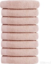 HOOMstyle Luxe Handdoek SET 8x - 650grs Soft Cotton - Extra dik - 50x100cm – Zacht Roze – Voordeelset 8 stuks