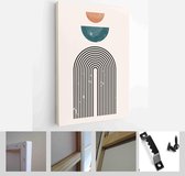 A trendy set of Abstract Hand Painted Illustrations for Wall Decoration, Social Media Banner, Brochure Cover Design or Postcard Background - Modern Art Canvas - Vertical - 19376456