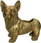 Plantenpot bloempot goud hond | Planter Dog Gold 24x16x27cm