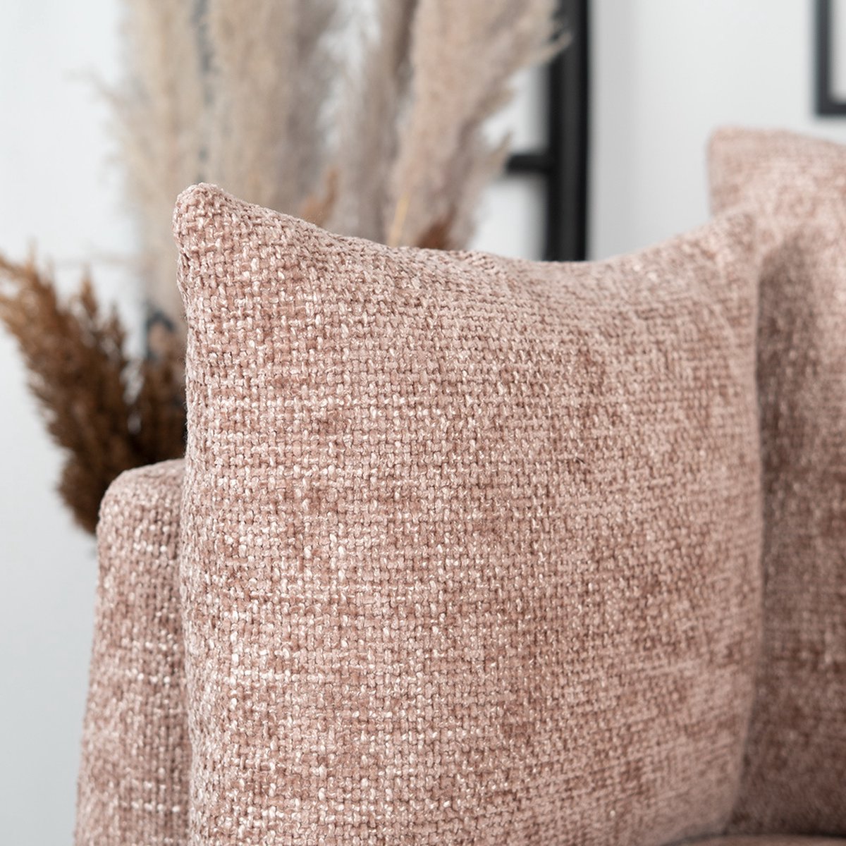 Fauteuil roze chenille Ruby - Zetel 1 persoons - Relaxstoel - Fauteuil ...