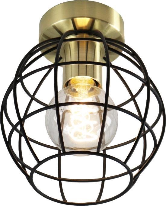 Plafondlamp zwart goud 3lichts rond | 44518 Plafondlamp zwart goud 3lichts rond | 44518