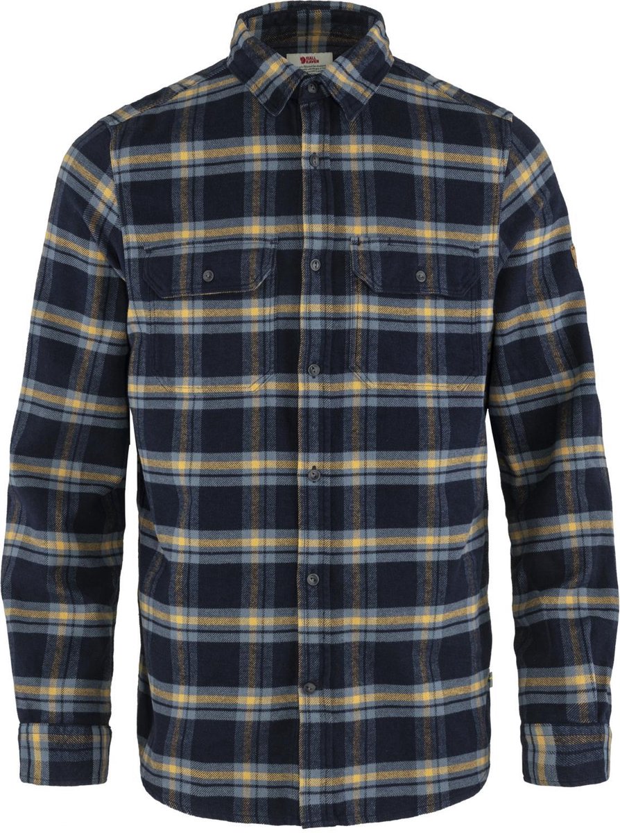 Fjallraven Ovik Heavy Flannel Shirt - Outdoor Blouse - Heren - Dark Navy - Maat L