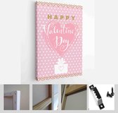 Happy Valentine's Day set cards. Handdrawn romantic lettering - Modern Art Canvas - Vertical - 1627077013 - 40-30 Vertical