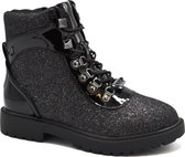 Michael Kors - Halfhoge veterschoen - Kinder - Meisjes - Glitter - Zwart