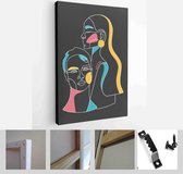Modern abstract faces with abstract shapes. Minimalism concept. Line art drawing style - Modern Art Canvas - Vertical - 1770547703 - 40-30 Vertical