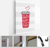 Valentines day vector card set with hearts and love romantic messages in red, grey and white colours - Modern Art Canvas - Vertical - 1866586480 - 40-30 Vertical