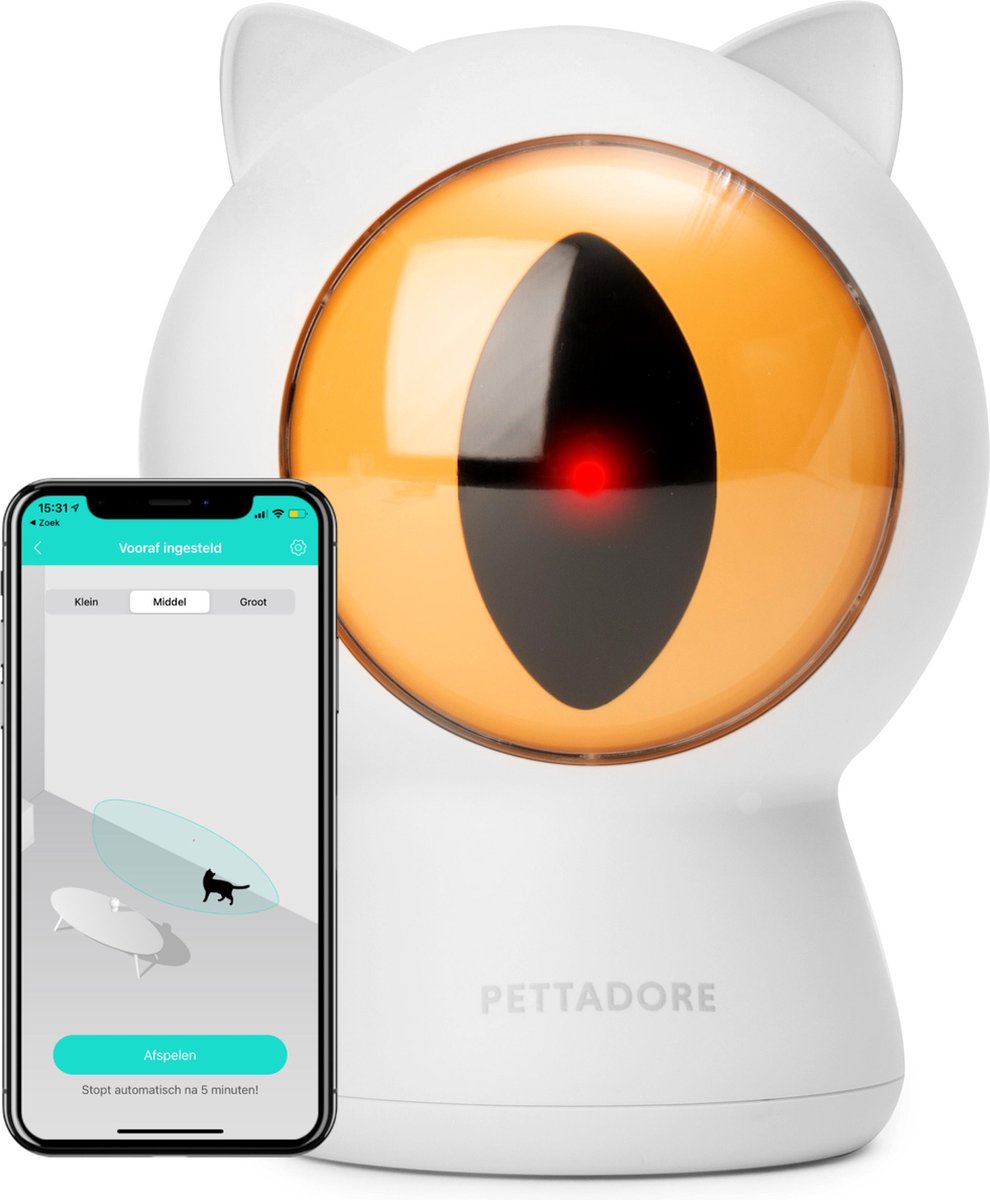 Pettadore Play Red Dot - Laser Kattenspeeltjes - Autoplay en via Bluetooth Handmatig in App - Kattenspeelgoed - Laserpen - Pettadore