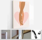 Abstract posters with hands on abstract background. Man holding woman's hand in pastel colors. Collection of contemporary art posters - Modern Art Canvas - Vertical - 1825249400 -
