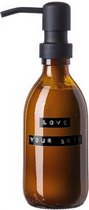 Wellmark Handcrème aloë vera bruin glas zwarte pomp 250ml 'love your skin'