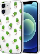 ShieldCase geschikt voor Apple iPhone 12 Mini - 5.4 inch hoesje met cactuspatroon  + glazen Screen Protector