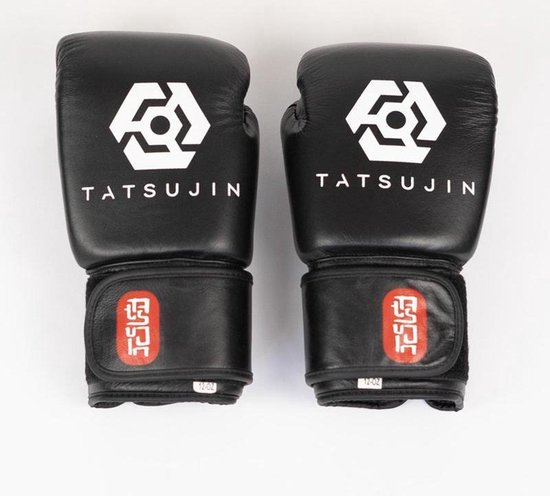 Foto: Tatsujin kickboks handschoenen 10oz zwart wit professionele kwaliteit voor training en wedstrijd