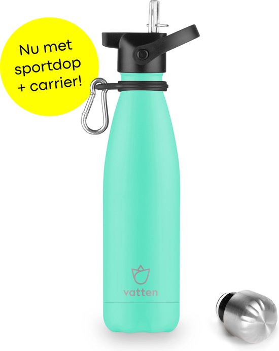 Bouteille thermos avec paille - Turquoise - 500ml - Support OFFERT -  Bouteille... | bol.com
