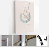 Modern Abstract Art Illustration with Woman Hands. Set of aesthetic organic art in one line style for house decoration - Modern Art Canvas - Vertical - 1957430644 - 115*75 Vertical