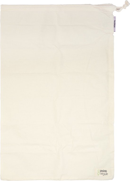 Point-Virgule  Herbruikbare broodzak katoen   - Beige - Opvouwbaar - Large (32 x 47 cm)