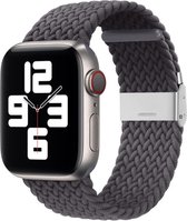 By Qubix Braided nylon bandje - Grijs - Geschikt voor Apple Watch 42mm - 44mm - 45mm - Ultra - 49mm - Compatible Apple watch bandje - smartwatch