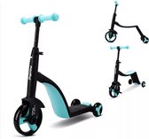 LORIOTH® Loopfiets 3-in-1 - Verstelbare Driewieler - Loopfiets Kind - Kinder Step - Driewieler - Kinderfiets - Kinderstep Verstelbaar - Zwart met Blauw