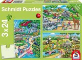3-in-1 puzzel Een dagje dierentuin junior 4-delig