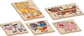 legpuzzel dieren junior 4 cm hout bruin 12 delig