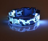 LED halsband voor hond - Verlichte halsband - Lichtgevende halsband –verkrijgbaar in maat M en L - Halsband LED - Hondenriem – camouflage