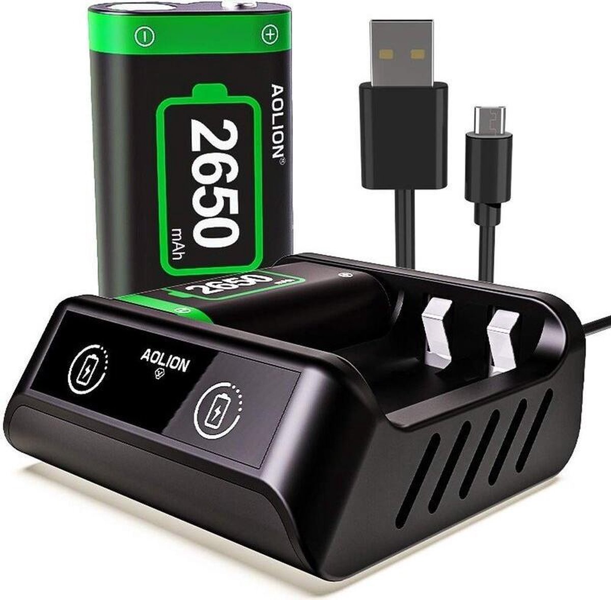 Controller Batterij 2 Stuks + Oplader Accu Set met Oplader geschikt voor Xbox Series X (S) / One (S) Controller - Battery Pack Charger