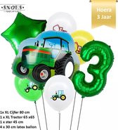 Verjaardag Jongen Tractor - Trekker - Boerderij Ballonnen Set * Cijfer 3 * Nummer 3 * Hoera 3 jaar * Snoes * Verjaardag * Kinderfeest * Verjaardag Versiering * Thema Tractor - Trek