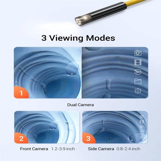Dubbele Lens Endoscoop Camera 1080P HD Dual Camera Borescope Draadloze Inspectie Camera Met 7 Led 4x Zoombare Snake Camera Voor Ios