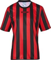 Masita | Sportshirt Dames & Heren Korte Mouw - Barça - Licht Elastisch Polyester Ademend Vochtregulerend - BLACK/RED - 164