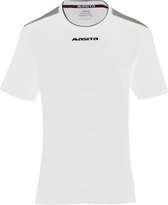 Masita | Sportshirt Heren & Dames Korte Mouw - Sevilla - Lichtgewicht Elastisch Voetbalshirt - Wit-Zwart - 152