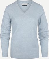 Steppin' Out Herfst/Winter 2021 Trui Fine Merino Vneck Vrouwen - Regular Fit - Wol - Blauw (L)