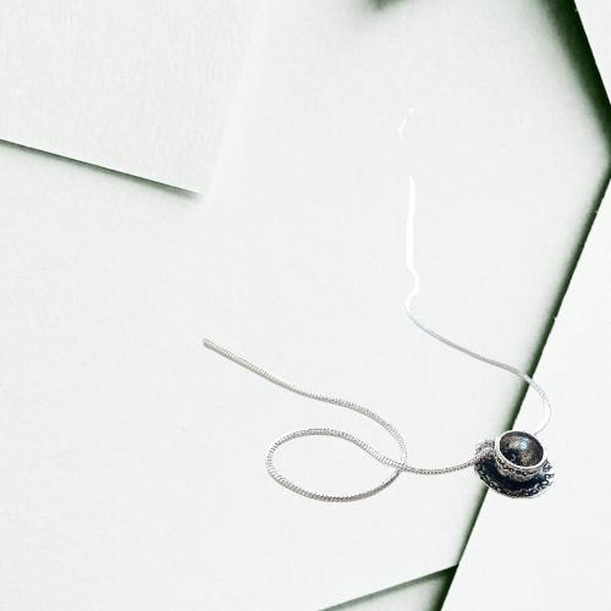 madame chai - zilveren ketting 925 - zilver - met hanger - zilveren ketting met een theekopje - theekopje