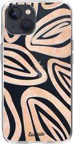 Casetastic Apple iPhone 13 Hoesje - Softcover Hoesje met Design - Leaves Coral Print