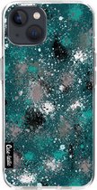 Casetastic Apple iPhone 13 Hoesje - Softcover Hoesje met Design - Paint Splatter Dark Green Print