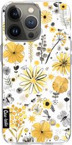 Casetastic Apple iPhone 13 Pro Hoesje - Softcover Hoesje met Design - Flowers Yellow Print