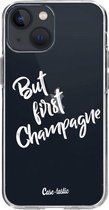 Casetastic Apple iPhone 13 mini Hoesje - Softcover Hoesje met Design - But First Champagne Print