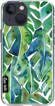 Casetastic Apple iPhone 13 mini Hoesje - Softcover Hoesje met Design - Green Philodendron Print