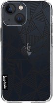 Casetastic Apple iPhone 13 mini Hoesje - Softcover Hoesje met Design - Abstraction Lines Black Transparent Print