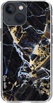 Casetastic Apple iPhone 13 mini Hoesje - Softcover Hoesje met Design - Black Gold Marble Print