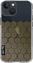 Casetastic Apple iPhone 13 mini Hoesje - Softcover Hoesje met Design - Golden Hexagons Print