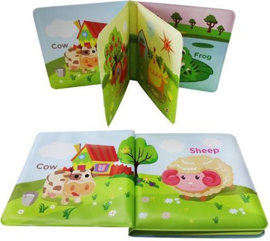 Foto: Babyboekje knisperboekje babyspeelgoed zwemband boek voor kinderen babybadboekjes douchen leren speelgoed zwevend boek waterdicht kinderbad voor peuters bath book animal farm