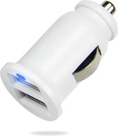 ChargeMore Mini USB Autolader Wit - Auto Lader met 2 USB 2.4A Oplaad Poorten - Oplader voor Navigatie / Telefoon / Tablet in de Auto - Autostekker - Car Charger