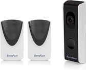 SecuFirst DID701B+ Slimme Wifi deurbel met camera met 2 draadloze gongen Zwart Grijs - 1080P