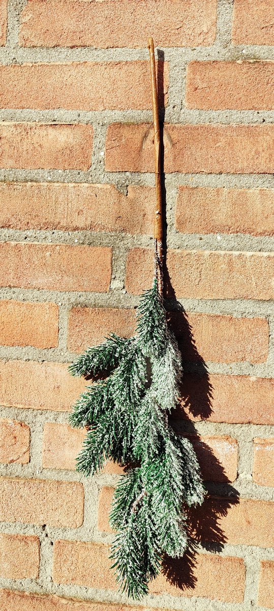 Totally Christmas | Decoratie Tak | Den met Sneeuw | Dennentak Groen | 60 cm
