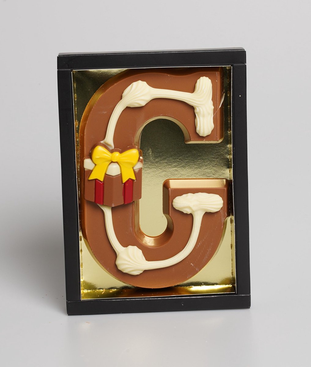 Luxe Gedecoreerde Melk Chocolade Letter G - 240 Gram — cadeau in Eten & Drinken - foto 6