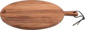 Bowls and Dishes Pure Teak Wood Borrelplank - Tapasplank - Kaasplank - Hapjesplank - Serveerplank rond met handvat Ø 35 x 1,5cm - Zomertip!