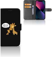 Wallet Book Case Geschikt voor iPhone 13 GSM Hoesje Giraffe