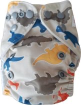 Wasbare luier Bababoe  / Pocket luier Fleece - met inlegger/ Dino Grijs