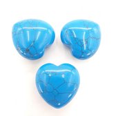 Knuffelsteen Hart - Turquoise - in een leuk cadeau zakje - edelsteen