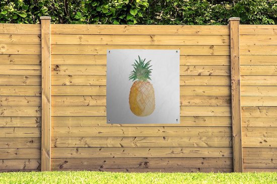 Torchon de jardin Ananas - Aquarelle - Wit - 100x100 cm