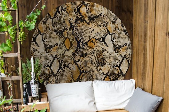 Garden Circle Animal Print - Or - Serpent - 150x150 cm - Affiche de Jardin Ronde - Extérieur