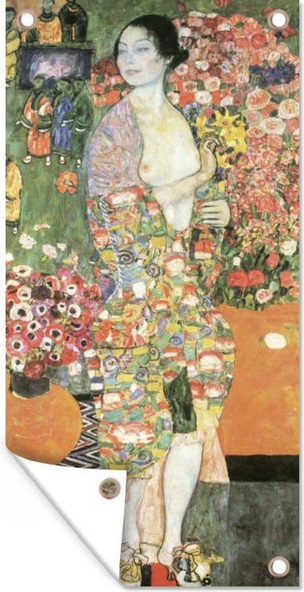 Tuinposter Danseres - Gustav Klimt - 40x80 cm - Wanddecoratie Buiten - Tuinposter - Tuindoek - Schuttingposter - Tuinschilderij